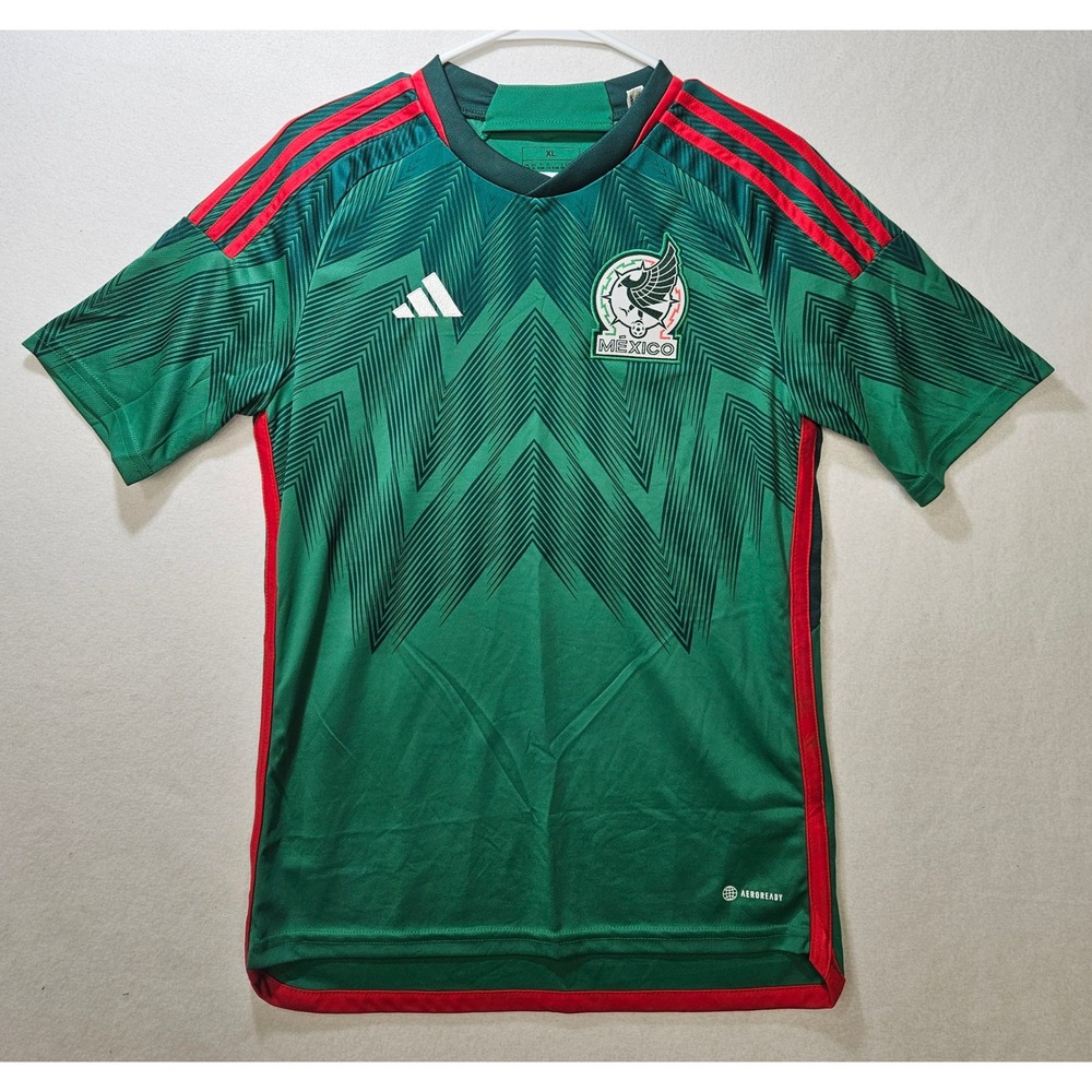 Adidas Mexico 22 Soccer Home Jersey, Kids Size XL, Green, HE8848, New w/o Tags